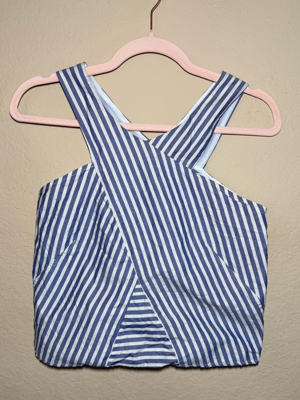 Zara Basics blue and white striped tank